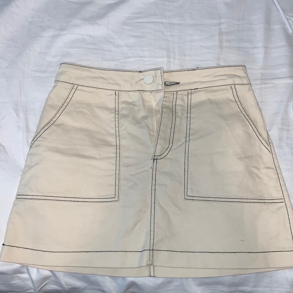 Zara Cream colored jean skirt size M